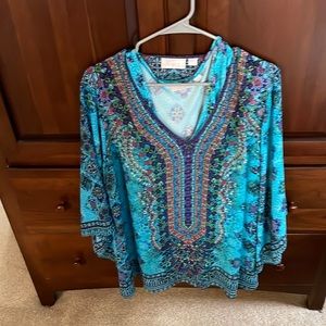 Blouse, casual 2pc. Lightweight 3/4 sleeve.